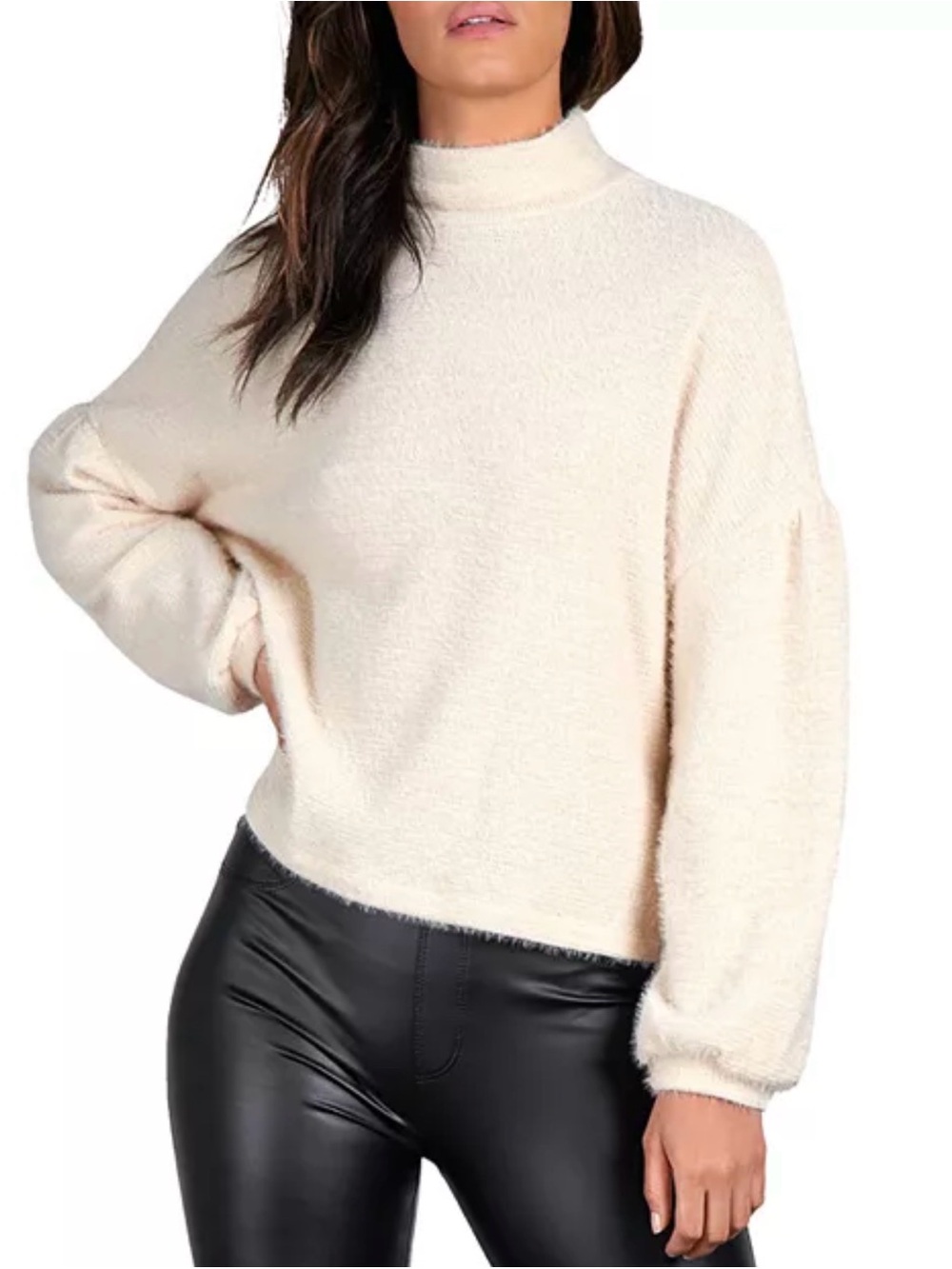 Sanctuary Cream Mock Neck Sweater